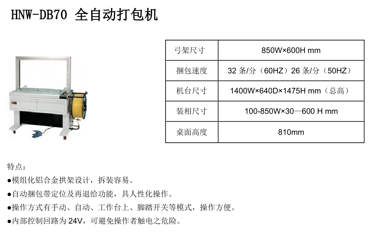 HNW-DB70全自动打包机